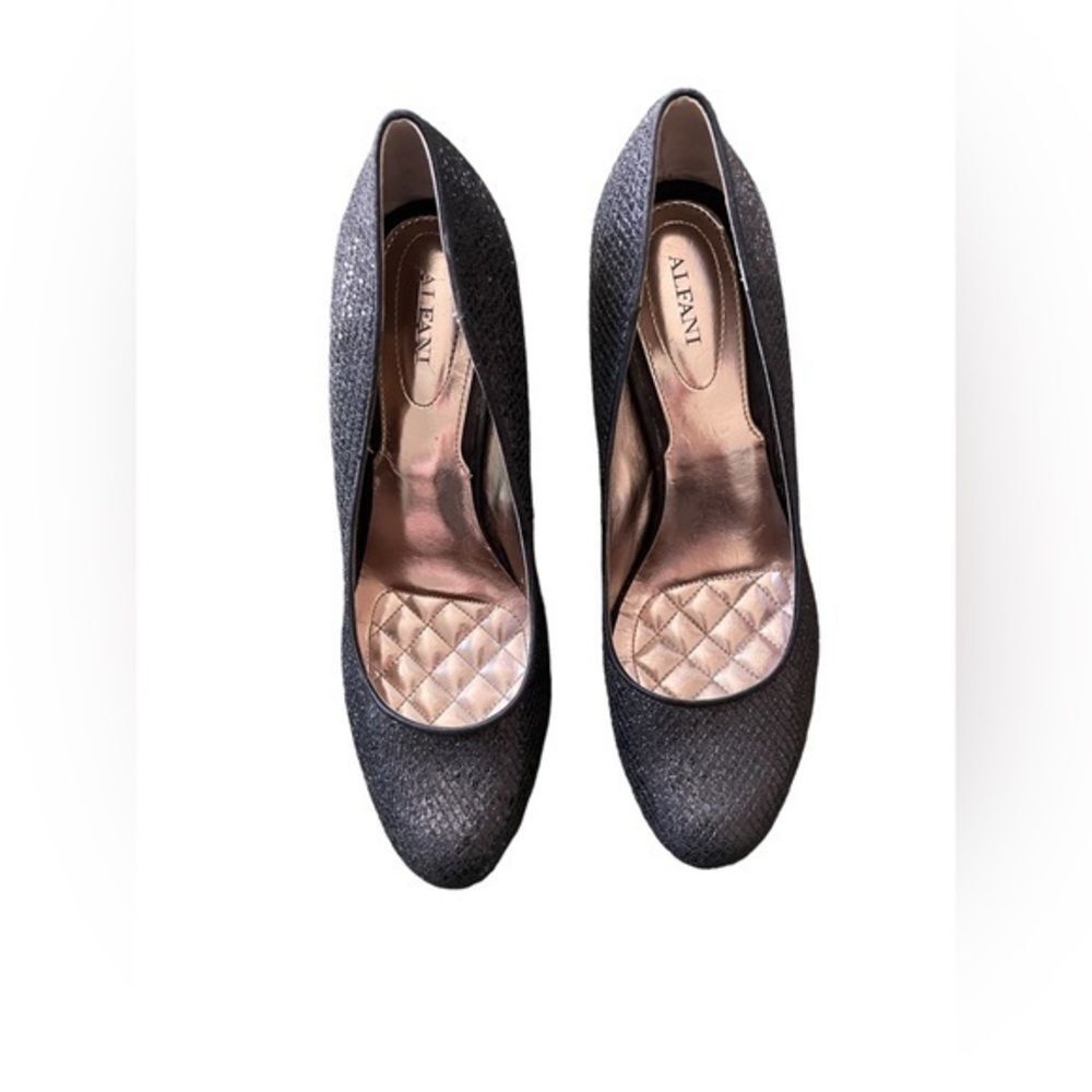 Alfani Black Glitter Maddy Platform Pumps, Size 10